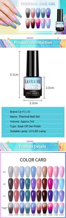 LILYCUTE 7ml Thermal Gel Nail Polish 2/3 Layers Temperature Changing UV Gel Semi Permanent Soak Off UV Nail Art Gel Varnish