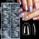 120 Pieces of Transparent Coffin/Almond/Fine High Heels/椭圆形/Square/Other Shape Style Boxed Nails, 12 Sizes Full Coverage Acrylic Pressure-Stick Nails, Suitable for Home DIY Manicure, Art and Manicure Salon Use or Gifts