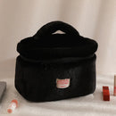 Soft Plush Large Capcity Makeup Bags for Women Daily Cosmetics Organzier Simple Style Tote Travel Toiletry Bag Sac A Main