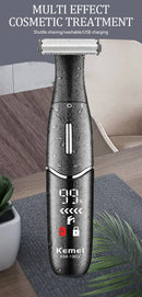 Kemei KM-1903 Unisex Private Electric Trimmer Electric Hair Shaver with LCD Display – All-in-One Full Body Hair Removal Device