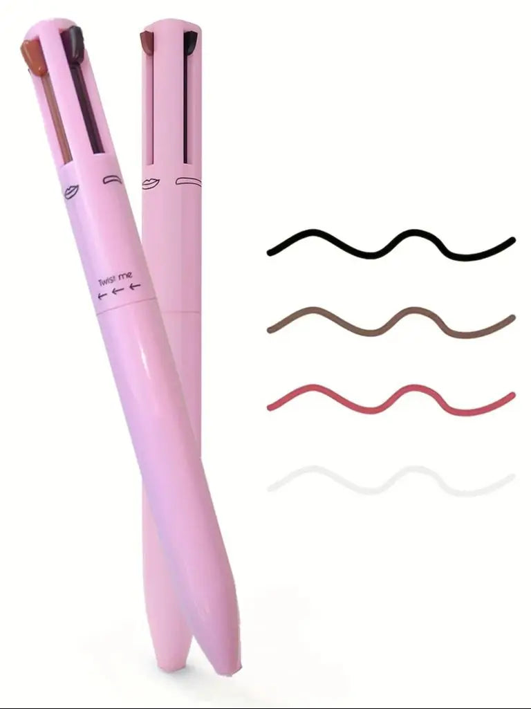 4-in-1 multi-functional lip liner, eyeliner and eyebrow pencil 4-color set