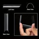240Pcs Boxed Water Pipe Nail Tips French Square Head Extra Long Coffin Half Cover Extra Long Female Extra Long Nail Tips Transpa