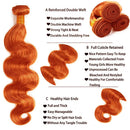 #350 Color Ginger Orange Bundles Body Wave Human Hair Bundles Dark Orange Double Weft Brazilian Virgin Real Remy Hair Extensions