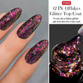 LILYCUTE 7ML 2 IN 1 Flakes Glitter No Wipe Top Coat Gel Nail Polish Vernis Sparking Auroras Semi Permanent UV Gel Nail Art
