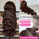 Body Wave Chocolate Brown 13x6 Lace Front Wigs Human Hair Pre Plucked Brazilian Brown Virgin Hair 13x4 HD Frontal Wig 200Density