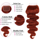 #33 Reddish Brown Colored Body Wave Human Hair 1/3/4 Bundle with Closure 15A Human Hair Weaving Weft Remy Human Hair Extensions