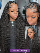 30 40 42 Inch Water Deep Wave 13x4 13x6 Hd Lace Frontal Wigs Human Hair 360 Full Lace Front Wig Curly Human Hair Wigs For Women
