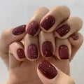 24Pcs Fashion Fake Nails Press on Short Square Head False Nail Art Black Starlit Sky Design Artifical Full Cover Nail Tips