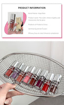Gege Bear Glittering Mirror Lip Glaze, Watery Shimmering Light Lip Gloss Makeup 8 Colors, Hydrating Moisturizing, Long Lasting