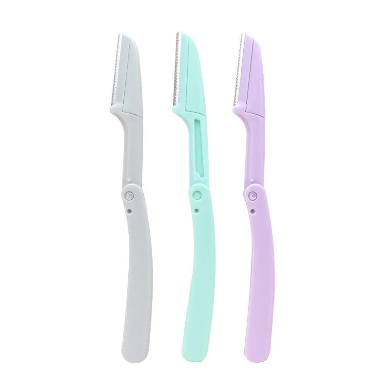 Karsyngirl 3pcs Fold Eyebrow Trimmer Scissors Hair Remover Eyebrow Comb Razor Eyebrow Clip Makeup Tools Face Razor for Women