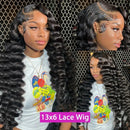 250 Density 30 40 Inch Loose Deep Wave Lace Frontal Wig 13x6 Hd Curly Human Hair Wigs 360 Water Wave Pre plucked Lace Front Wig