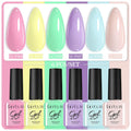 LILYCUTE 6Pcs/Set Purple Color Series Nail Gel Glitter Semi Permanent UV LED Gel Nail Art Soak Off Polish Kit Design Manicure