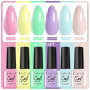 LILYCUTE 6Pcs/Set Purple Color Series Nail Gel Glitter Semi Permanent UV LED Gel Nail Art Soak Off Polish Kit Design Manicure