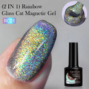LILYCUTE 7ML Rainbow Red Glass Light Cat Magnetic Gel Nail Polish Shining Semi Permanent Soak Off LED UV Gel Nail Art Manicure