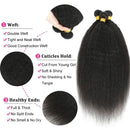 Brazilian Kinky Yaki Straight Human Hair Bundles With Closure Frontal 5x5 6x6 3/4 Bundles With HD Lace Closure Frontal For Women