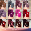 LILYCUTE 7ml 4/6/8/12Pcs Water-Based Nail Polish Set Quick Drying No Need of Lamp Glitter Nail Art Varnish For Nails Manicure