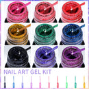 LILYCUTE 5ML Gold Reflective Glitter Liner Gel Nail Polish French Laser Sparkling Painting Nail Art Semi Permanent UV Gel