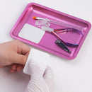 1PC Square Stainless Steel Cosmetic Storage Tray Nail Art Manicure Plate Tweezers Clippers Pens Container False Nails Dish Tools