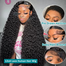 200 Density Deep Wave Human Hair Lace Front Wig 13x6 Hd Transparent Lace Frontal Wig 13x4 Curly Pre Plucked Lace Wigs For Women