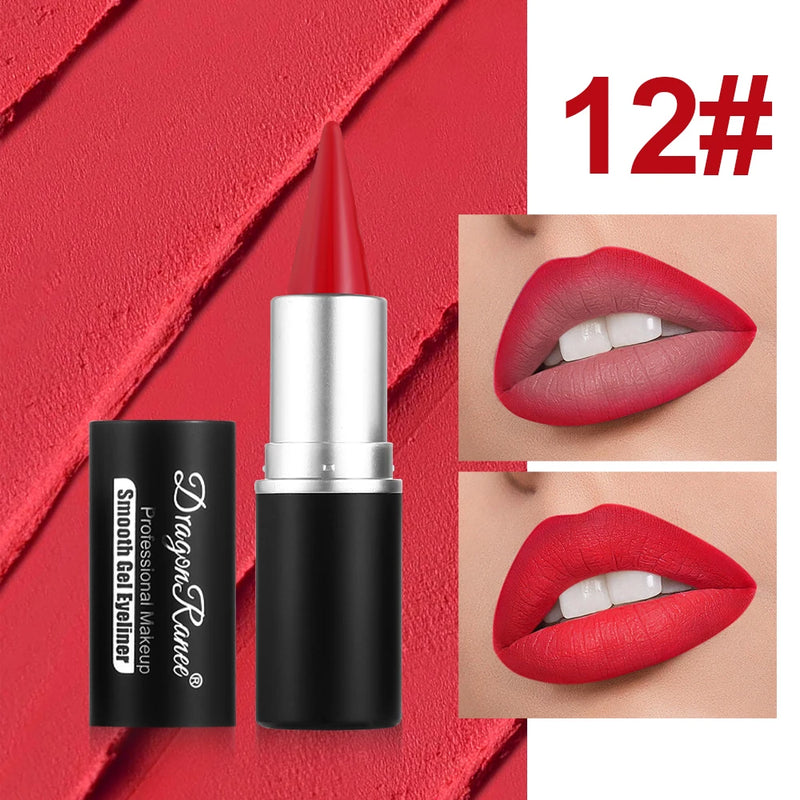 Matte Lip Liner, Long-Lasting and Durable, Automatic Rotating Wax Texture, Suitable for All Skin Types, Multi-Purpose, Suitable for Eyeliner Holiday Party Lipstick