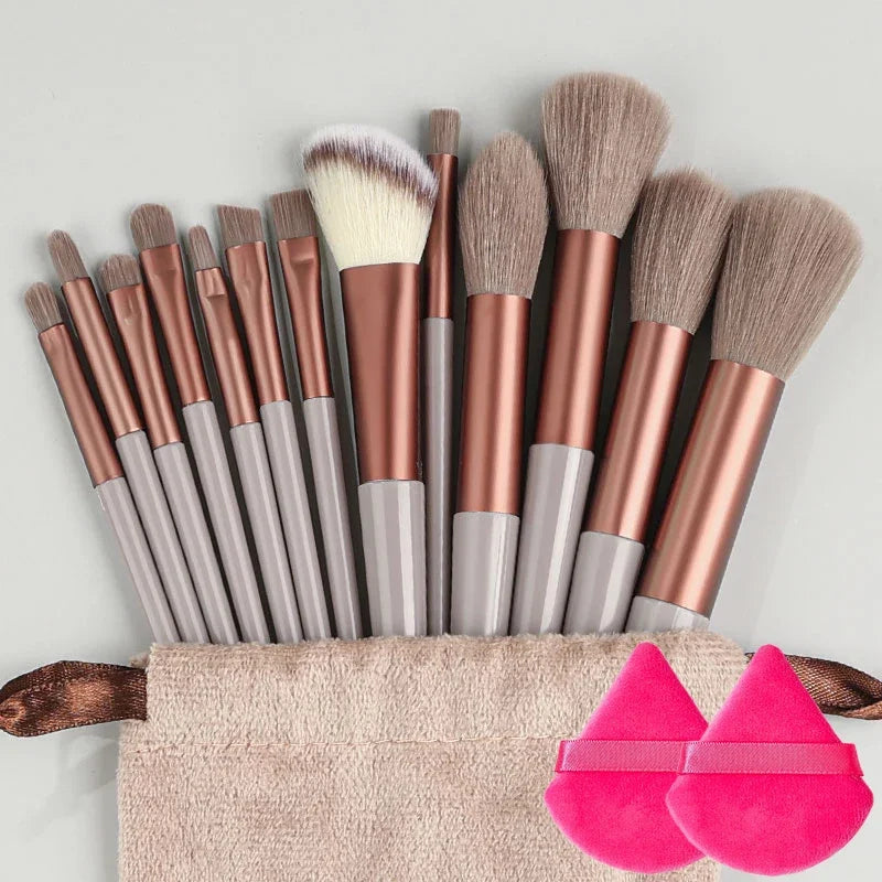 New 13PCS Makeup Brushes Set Super soft EyesShadow Lip Contouring Brush Loose Powder Concealer brochas de maquillaje Makeup Tool