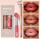 3pc Long-Lasting Lip Liner Lipstick Set - Creamy Texture, Complimentary Pencil Sharpener, Easy to Apply, lip gloss