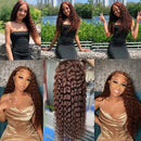 #4 Color Brown Water Curly Wave 10-30 Inch Human Hair Bundles Deep Curly Brazilian Virgin #350 Ginger Color Curly Hair Bundles