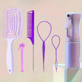 5/6 Pcs Comb Set Detangling Hair Brush Curly Hair Curved Rat Tail Comb Set Edge Hair Brush Curly Hair Brush Hair Salon Tools