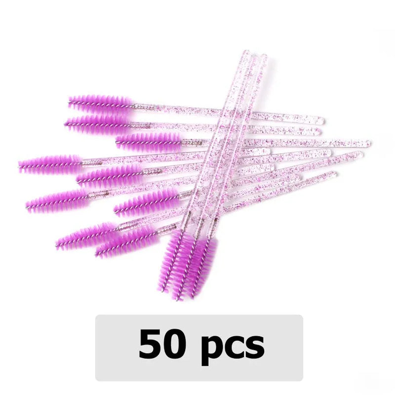 50pcs Disposable Eyebrow brush for Eyelash Extension Mascara Wand Applicator Spoolers Eye Lashes Cosmetic Brushes makeup tools