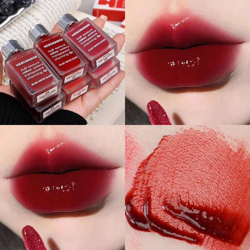 6 Color Water Mirror Gloss Lip Glaze Natural Lasting Hydrating Moisturizing Not Easy To Take Off Makeup Liquid Lipstick Cosmetic