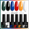 LILYCUTE 6Pcs/Set 7ML Brown Gel Nail Polish Winter Coffee Semi Permanent Soak Off UV Gel Design Nail Art Manicure Kit Varnish
