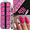 12Grids(6000pc) 3D Resin Nail Art Rhinestones+Tools 2mm Brilliant Diamond Nail Charms DIY Clothes Phone Case Manicure Accessory