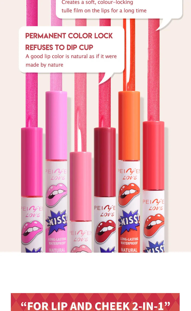 6 Colors Tattoo Magic Color Lip Stain Lip Tint Long Lasting Waterproof Lipstick Sets for Women Peel Off Colored Matte Sexy Color