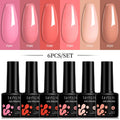 LILYCUTE 6Pcs/Set 7ML Gel DIY Nail Polish Bright Pink Semi Permanent Soak Off UV LED Gel Varnish Nail Art Design Manicure Kit