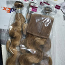 #27 Honey Brown Body Wave Bundles With Closure Colored Human Hair Bundles With Closure Brazilian Hair Weave 3/4 Bundles And Fron