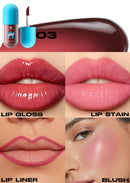 Mini Velvet Matte Lip Gloss Set, 4-Piece Non-Fading, Non-Stick Cup, Long-Lasting Fruit Scented Lip Tint, Smooth and Lightweight