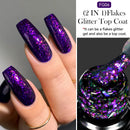 LILYCUTE 7ML 2 IN 1 Flakes Glitter No Wipe Top Coat Gel Nail Polish Vernis Sparking Auroras Semi Permanent UV Gel Nail Art