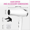 Foldable Fast Drying Hair Dryer with Diffuser for Curly Hair, Nozzle , With Hot/Warm/Cold Wind, 2 Speed Control Gentle And Safe
