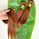 #30 Brown Color Straight Human Hair Bundles with Closure Brazilian Real Virgin Human Hair Bundles With Lace Closure And Frontal