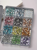 12Grids(6000pc) 3D Resin Nail Art Rhinestones+Tools 2mm Brilliant Diamond Nail Charms DIY Clothes Phone Case Manicure Accessory