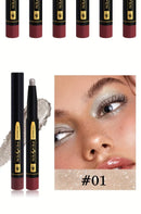 [Eyeshadow] Multifunctional Shimmer Eyeshadow Pen Set - 6 Colors,Long-Lasting High Satin & Matte Neutral Brown Eyeshadow Pencils