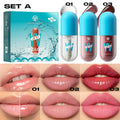 Mini Velvet Matte Lip Gloss Set, 4-Piece Non-Fading, Non-Stick Cup, Long-Lasting Fruit Scented Lip Tint, Smooth and Lightweight