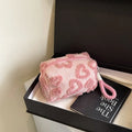 Soft Plush Large Capcity Makeup Bags for Women Daily Cosmetics Organzier Simple Style Tote Travel Toiletry Bag Sac A Main