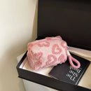 Soft Plush Large Capcity Makeup Bags for Women Daily Cosmetics Organzier Simple Style Tote Travel Toiletry Bag Sac A Main
