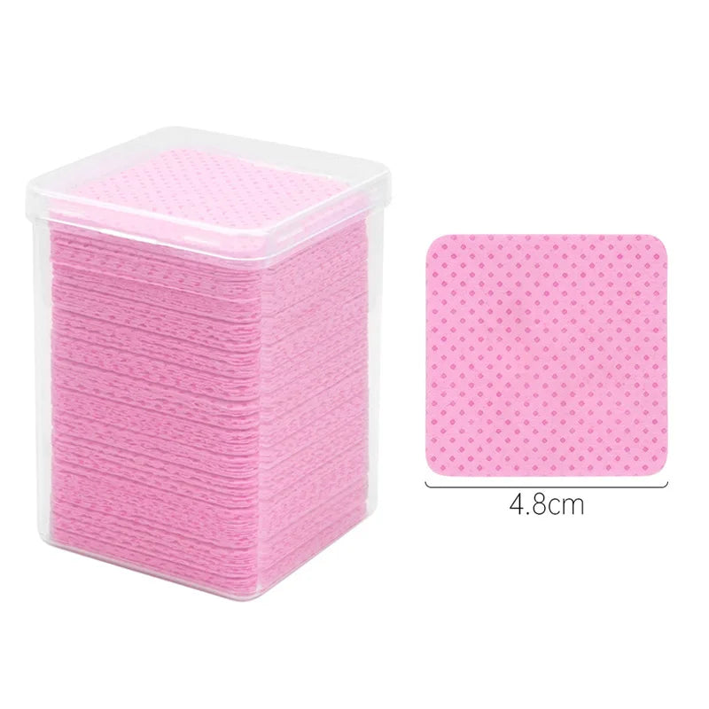 200 Pcs Disposable Lint-Free Paper Cotton Wipes Eyelash Extension Glue Remover Pads Cleaning Wipes Cosmetics Makeup Tools