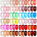 LILYCUTE 6PCs/SET 7ML Jelly Sea Glass Nail Gel Polish Spring Translucent Pink Nude Semi Permanent Soak Off Nail Art Manicure Kit