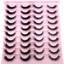 2023 New 20 pairs natural long 3D mink false eyelashes fake lashes makeup kit Mink Lashes extension eye lashes short eyelashes
