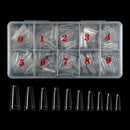 500pcs french Coffin Dancer Nail Tips Acrylic Nail Artificial Half False Flakes Nail Tips,10 Sizes with Clear Plastic Box for Na