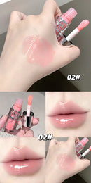 Gege Bear Glittering Mirror Lip Glaze, Watery Shimmering Light Lip Gloss Makeup 8 Colors, Hydrating Moisturizing, Long Lasting