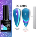 LILYCUTE 7ML Colorful Double Light Cat Magnetic Gel Nail Polish 9D Glitter Sparkling Rainbow Laser Soak Off Nail Art DIY Varnish